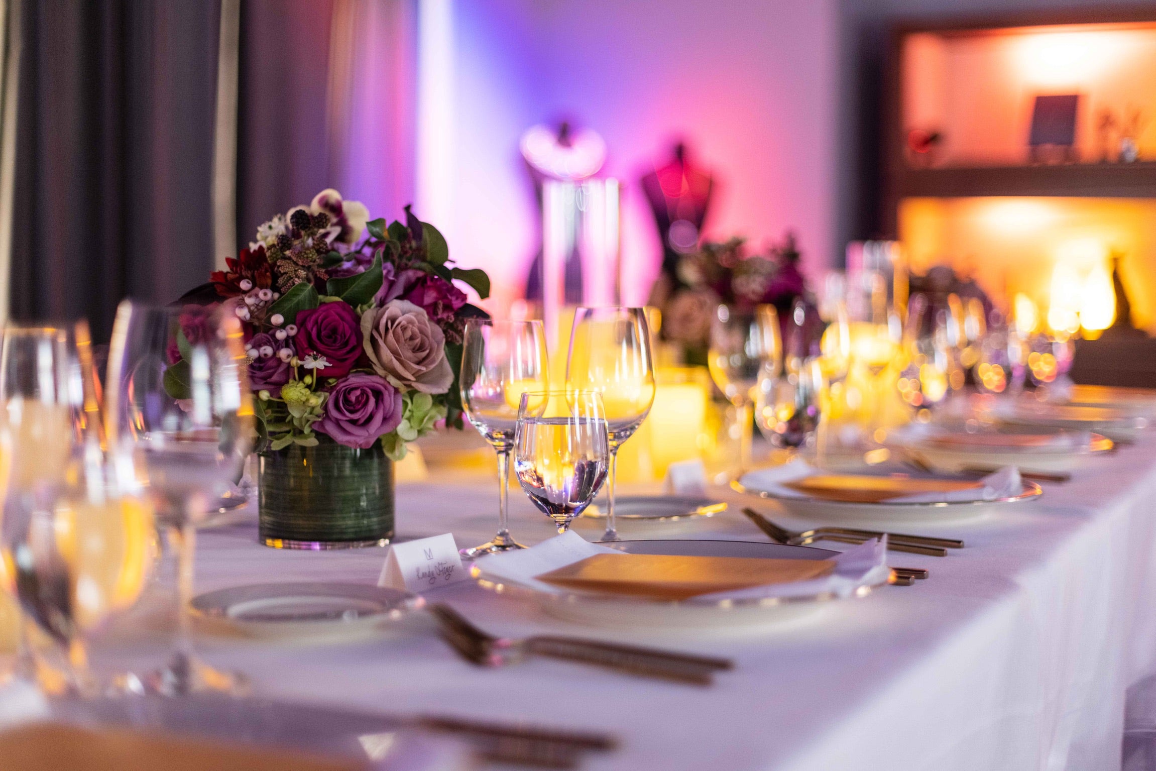 A perfect dining table table at Neiman Marcus San Francisco featuring purples