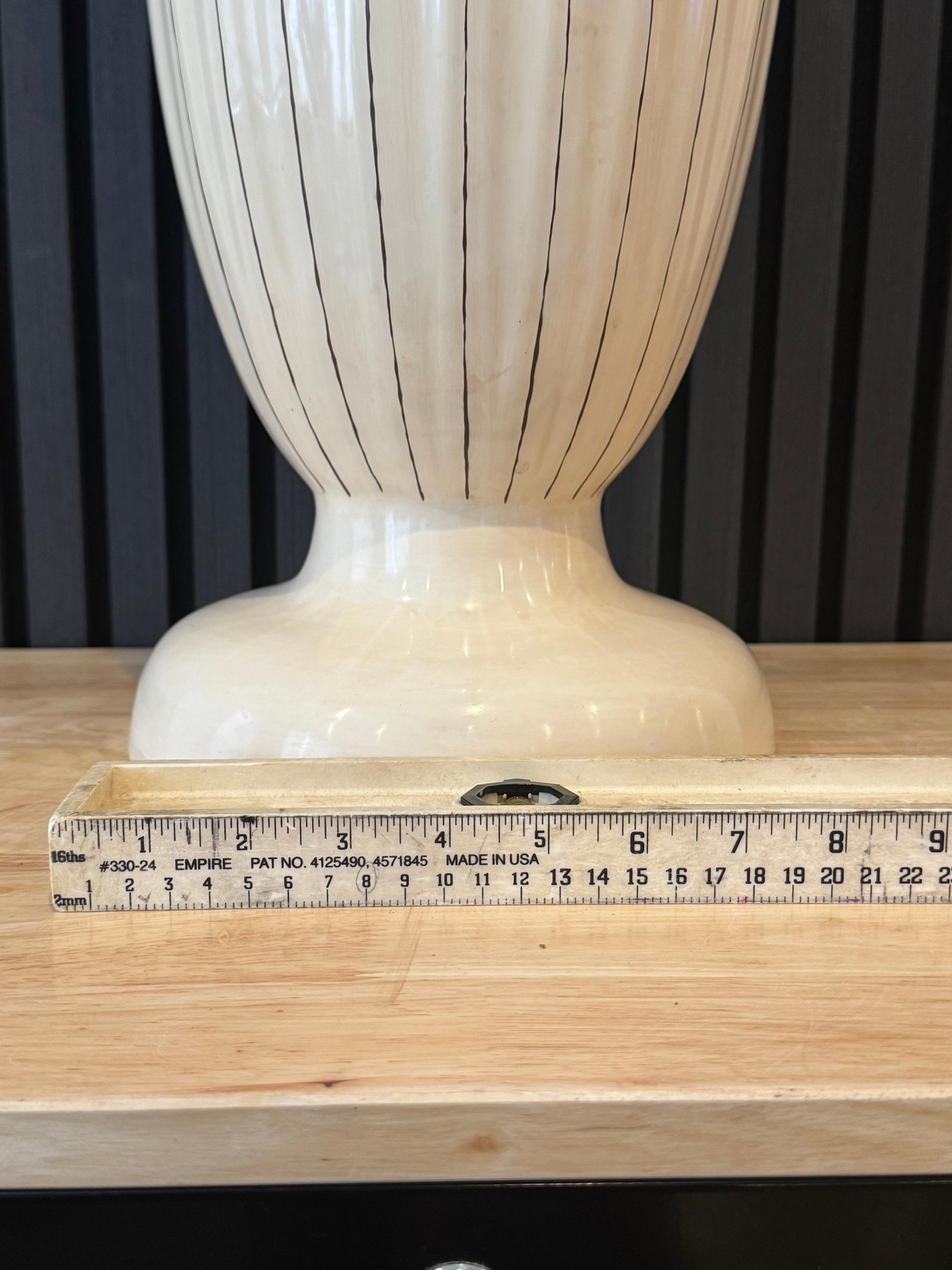 Fluted Goblet Vase in Cream Lacquer by Robert Kuo, Limited Edition Hand Repoussé