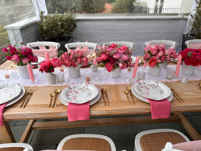 pink on pink on pink on pink on pink birthday flowers for a sweet 17 year birthday party