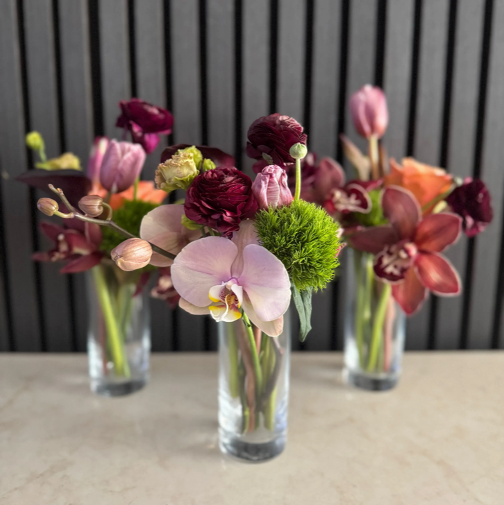 BUD VASE TRIO ACME FLORAL CO.