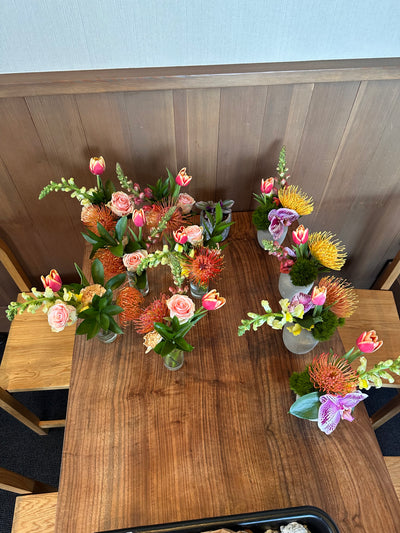 a mix of party flowers at greens restaurant San Francisco ca 